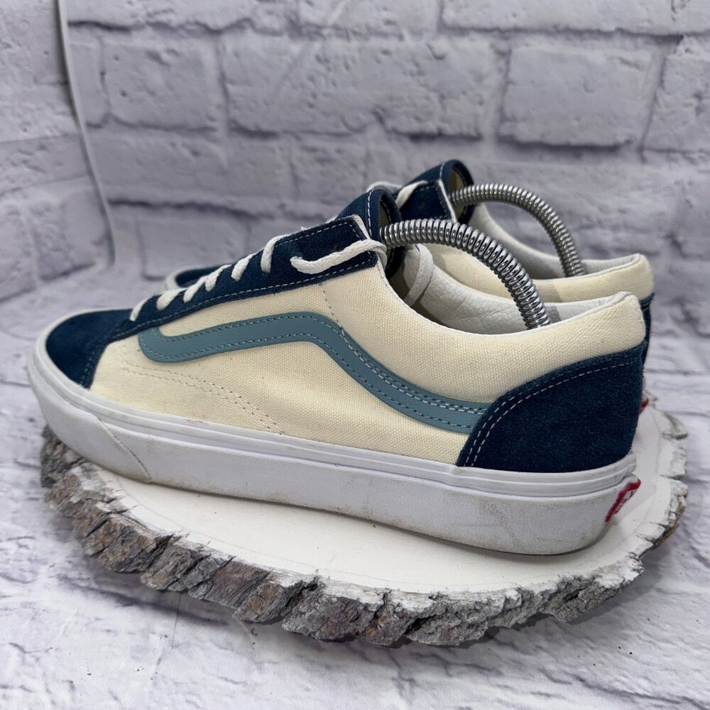 Vans OG Style 36 Blue Beige Men 9.5 Women 11 Skate Shoes Sneakers Retro - Picture 7 of 11